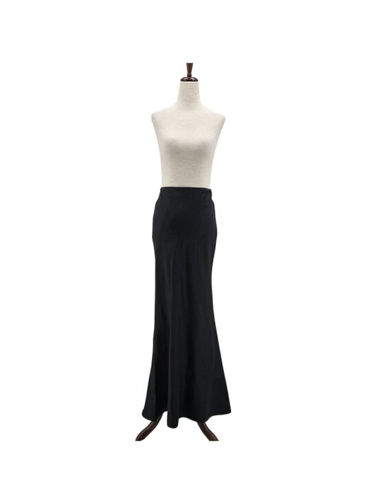 Cache Dresses & Skirts - Vintage Cache Womens 4 Skirt Trumpet Skirt Black Satin Long Maxi High Waisted